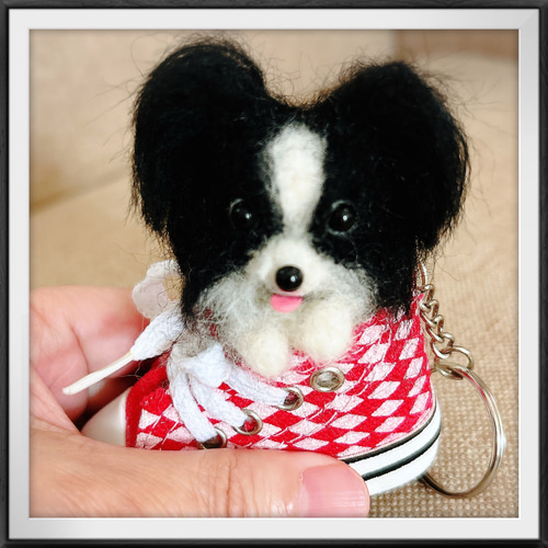 爆買い！】 羊毛フェルト パピヨン ハンドメイド 犬 ぬいぐるみ