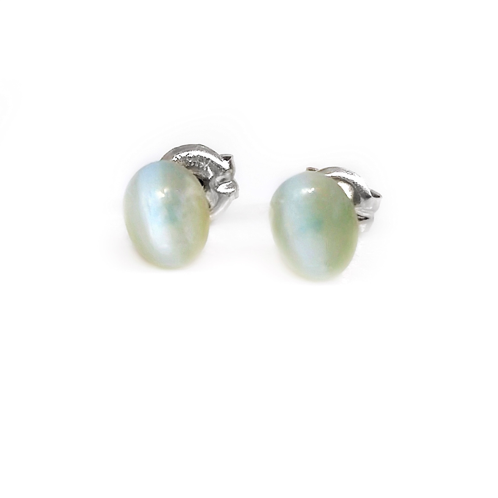 上質 pt900 クリソベリルキャッツアイ ひと粒 ピアス 両耳 一粒 猫目石 オリーブグリーン 2月誕生石 バースデー