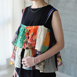 【素材の旅2025】彩りを重ねる♪カラフルパッチワークキャミベスト（25s-06）パターンA 10枚目の画像