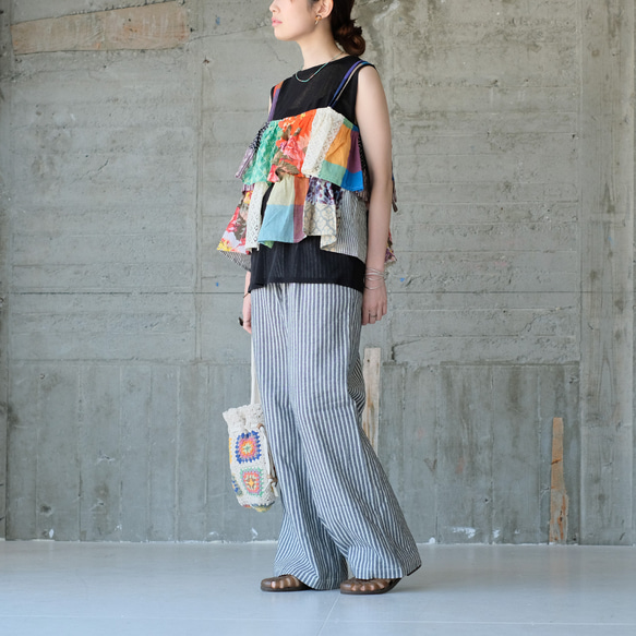 【素材の旅2025】彩りを重ねる♪カラフルパッチワークキャミベスト（25s-06）パターンA 5枚目の画像
