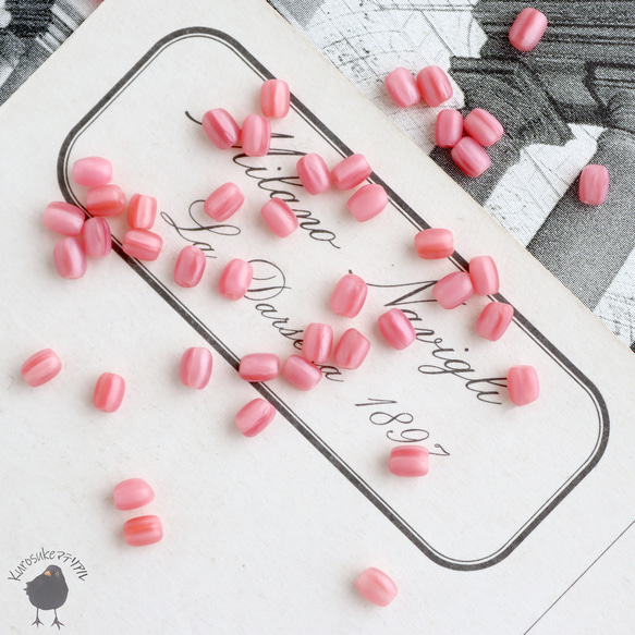 ビーズ・ヴィンテージ シリンダーガラスビーズ ３ｘ４ｍｍ[３０個セット] GB-40 1枚目の画像