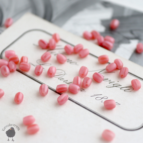 ビーズ・ヴィンテージ シリンダーガラスビーズ ３ｘ４ｍｍ[３０個セット] GB-40 2枚目の画像