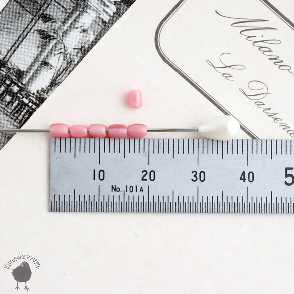 ビーズ・ヴィンテージ シリンダーガラスビーズ ３ｘ４ｍｍ[３０個セット] GB-40 3枚目の画像