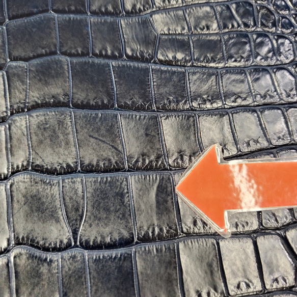 ワニ革　クロコ　藍染　<キャンペーン限定商品＞　No.C008078 12枚目の画像