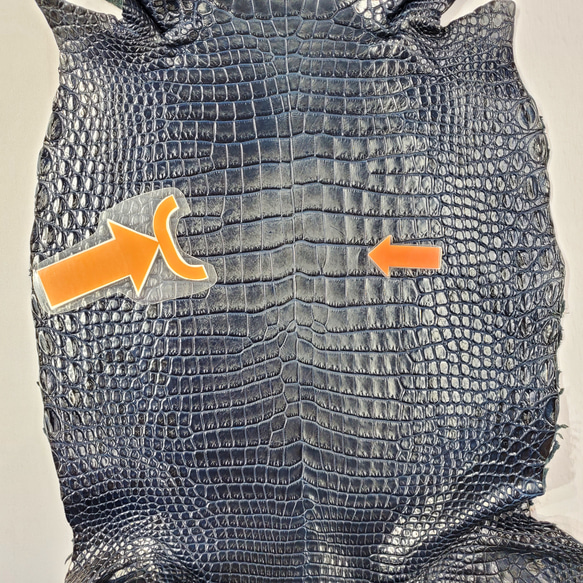 ワニ革　クロコ　藍染　<キャンペーン限定商品＞　No.C008078 10枚目の画像