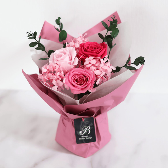 プリザーブドフラワー ギフト 花束 ブーケ バラ ピンク プレゼント
