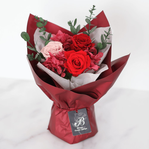 101本赤いバラブーケ 枯れない薔薇プレゼント お祝い特別な日特別な人Φ50cm プリザーブドフラワー ギフト 花束 ブーケ バラ 赤 プレゼント