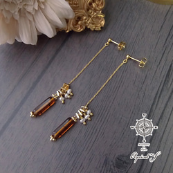 no.4276　レトロポップとflower║ピアス/イヤリング║天然石 no.4276 レトロポップとflower║ピアス/イヤリング║天然石安