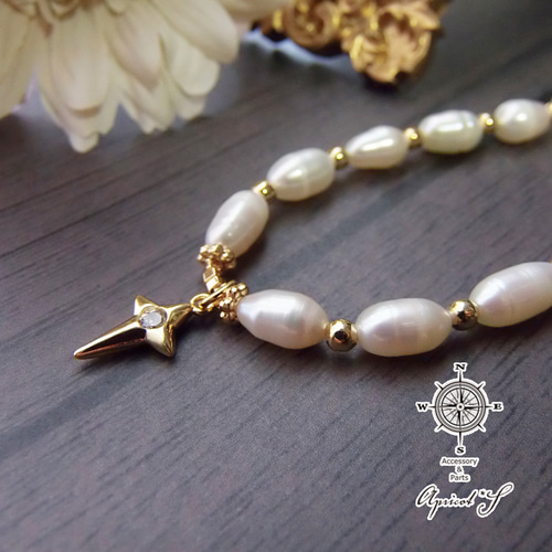 一粒淡水パールネックレス Color:Antique Gold | RAZOK【ラゾック】