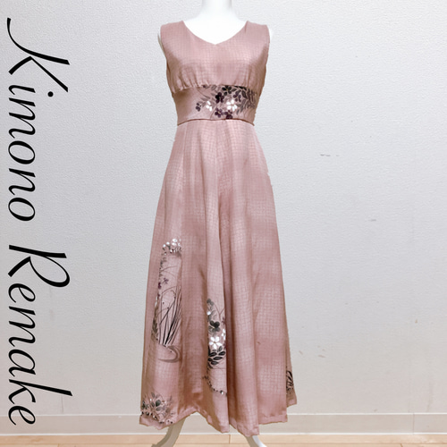 着物リメイクワンピースドレスM ワンピース Jasmine Field 通販