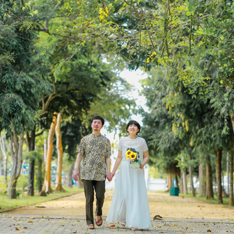 実例写真！パーティードレス ツーピース ツーピース 流れる透け花レース ロング ふんわりシフォン 前撮り 海外挙式ドレス