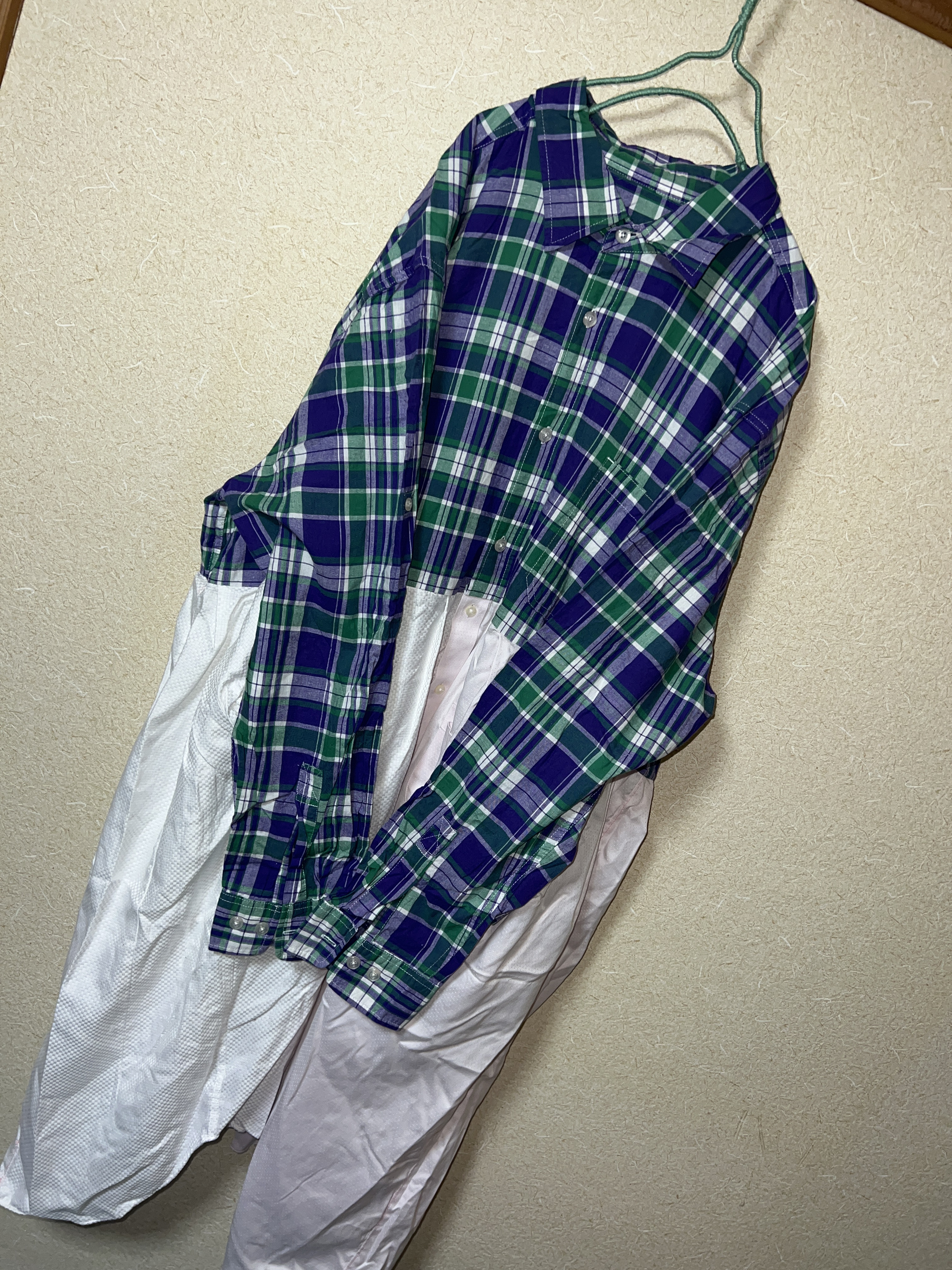 ハンドメイド古着リメイクシャツワンピース