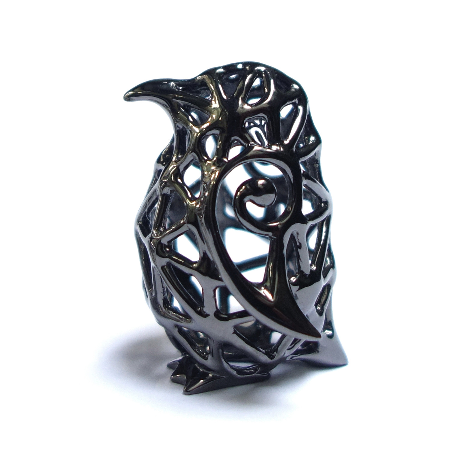 黒の立体ペンギン・オブジェSV925★ペンダントトップとしても活躍