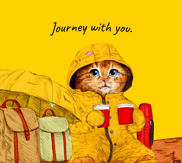 「Journey with you Rainy day」耐衝撃グリップiPhoneケース 2枚目の画像