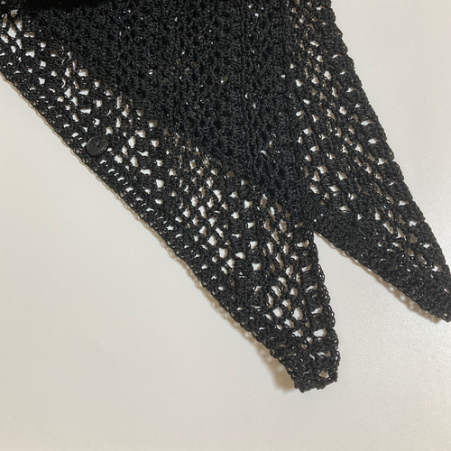 夏糸のまっくろ三角ショール ( 大判 ) ＊ ストール はなりんご 通販