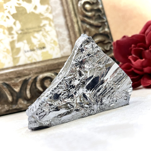 高純度テラヘルツ ☆ 光沢原石ブロック メタリックパターン 133g