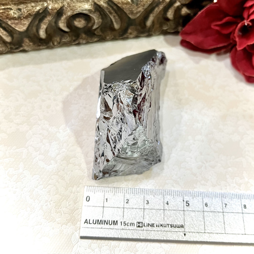 高純度テラヘルツ ☆ 光沢原石ブロック メタリックパターン 133g