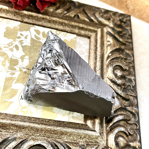 高純度テラヘルツ ☆ 光沢原石ブロック メタリックパターン 133g