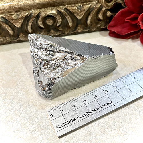 高純度テラヘルツ ☆ 光沢原石ブロック メタリックパターン 133g