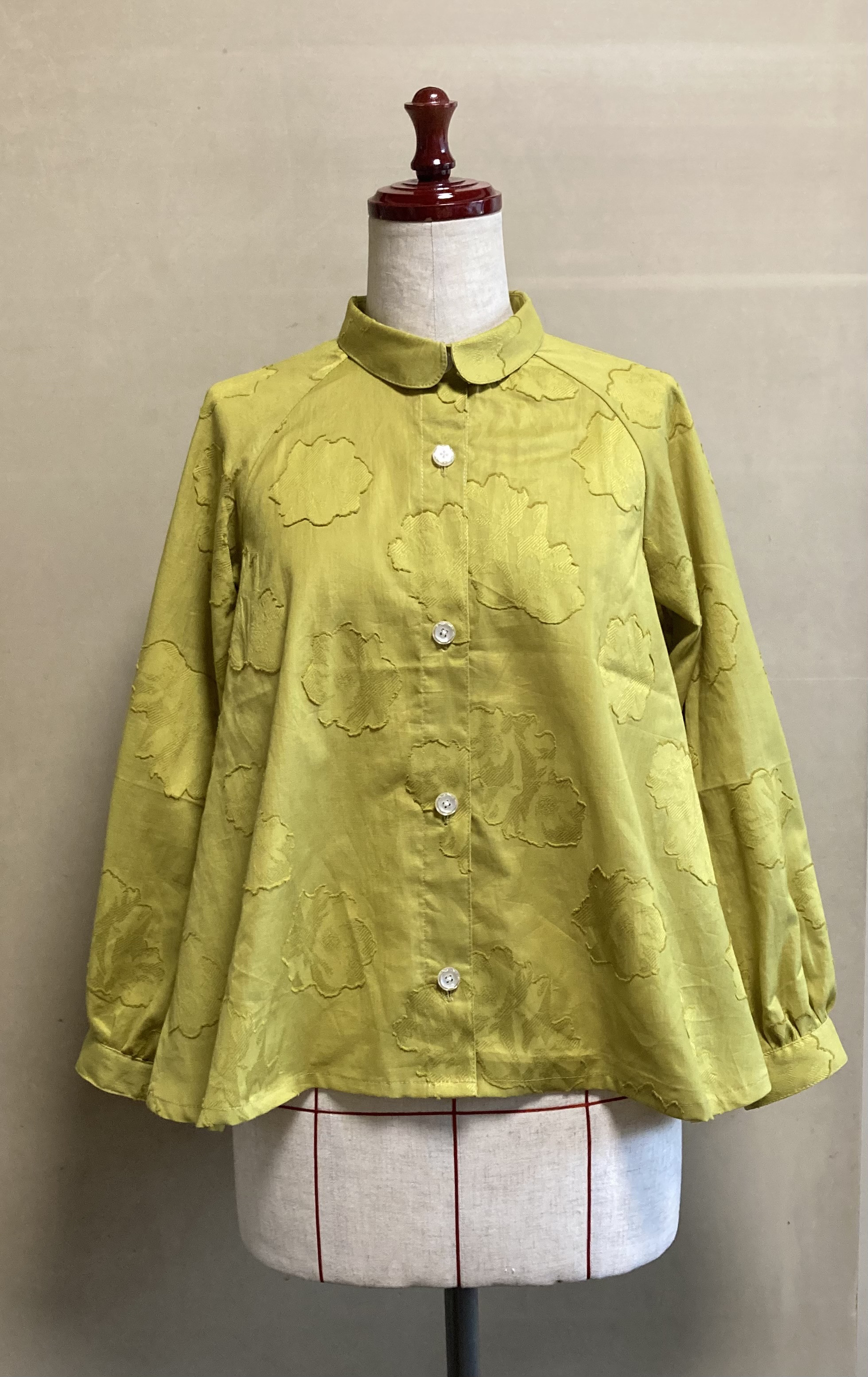 播州織・Aライン・ラグランブラウス（Mサイズ向け）