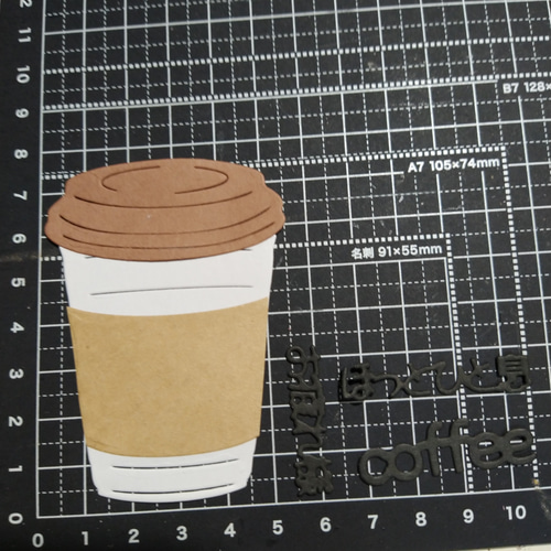 コーヒー Cafe メッセージ付きカード 6枚セット ダイカット  