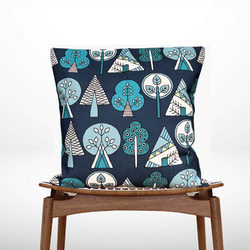 森林靠墊 2025 森林圖案背海軍藍 - 檜木香 - 第1張的照片