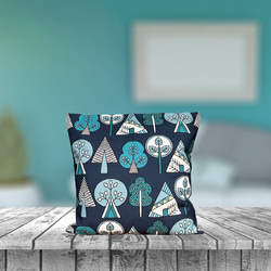 森林靠墊 2025 森林圖案背海軍藍 - 檜木香 - 第5張的照片