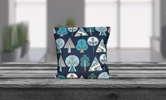 森林靠墊 2025 森林圖案背海軍藍 - 檜木香 - 第10張的照片