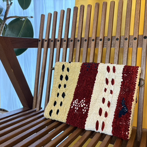 Bモロッコヴィンテージラグクラッチバッグ（チェーン付） クラッチ