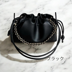 フラメンコ巾着風チェーンショルダーバッグ 3枚目の画像