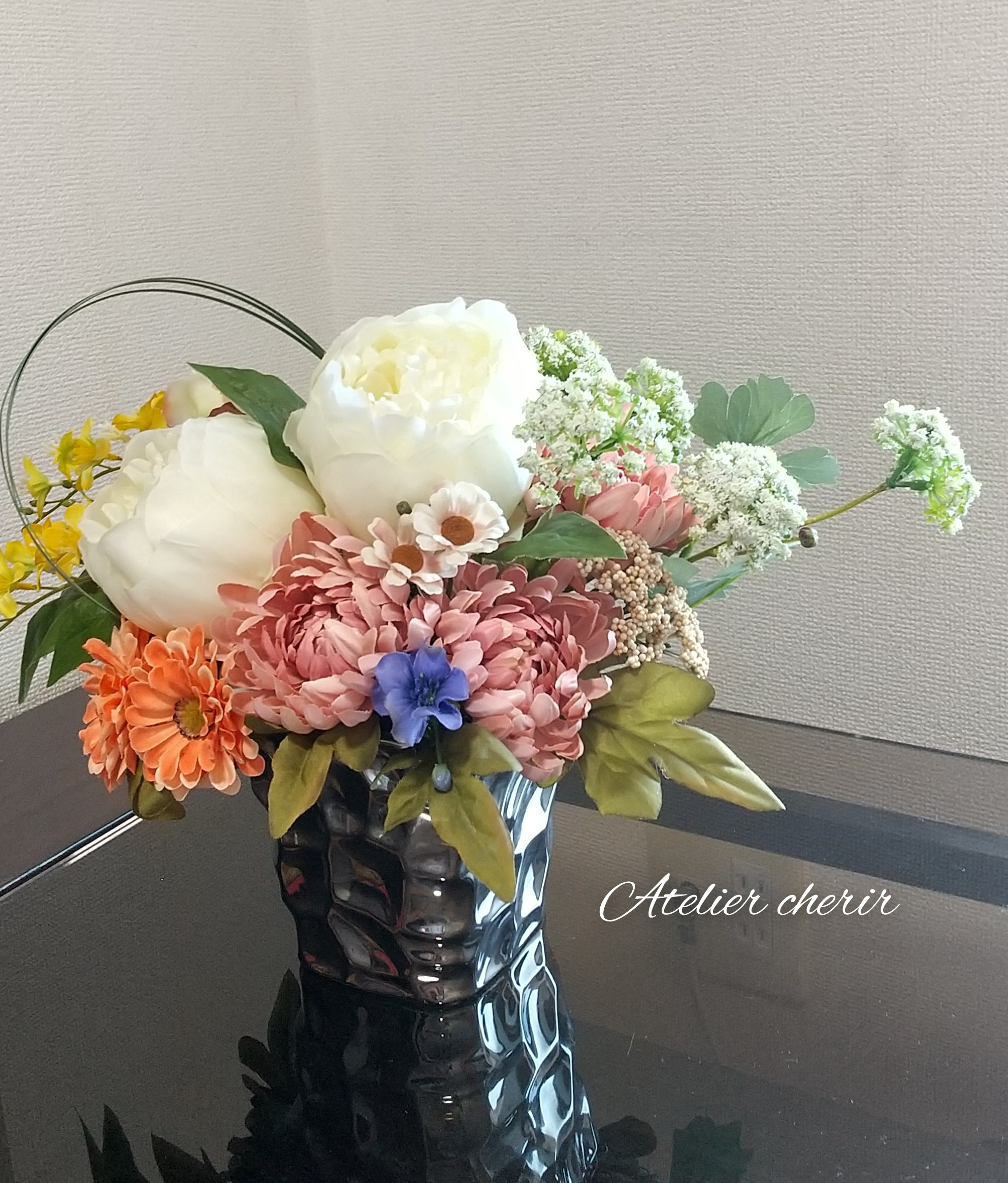 【限定　和モダンフラワーギフト】玄関花  和風アレンジ　母の日　父の日　フラワーギフト　長寿　誕生日のお祝い