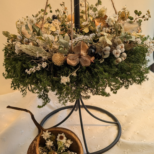 お値下げしました 置いて飾って上から見るフライングリース ナチュラル