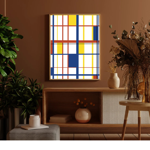 ポスター colors モダンアート 抽象画 赤 青 黄 白 おしゃれ