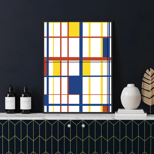 ポスター colors モダンアート 抽象画 赤 青 黄 白 おしゃれ