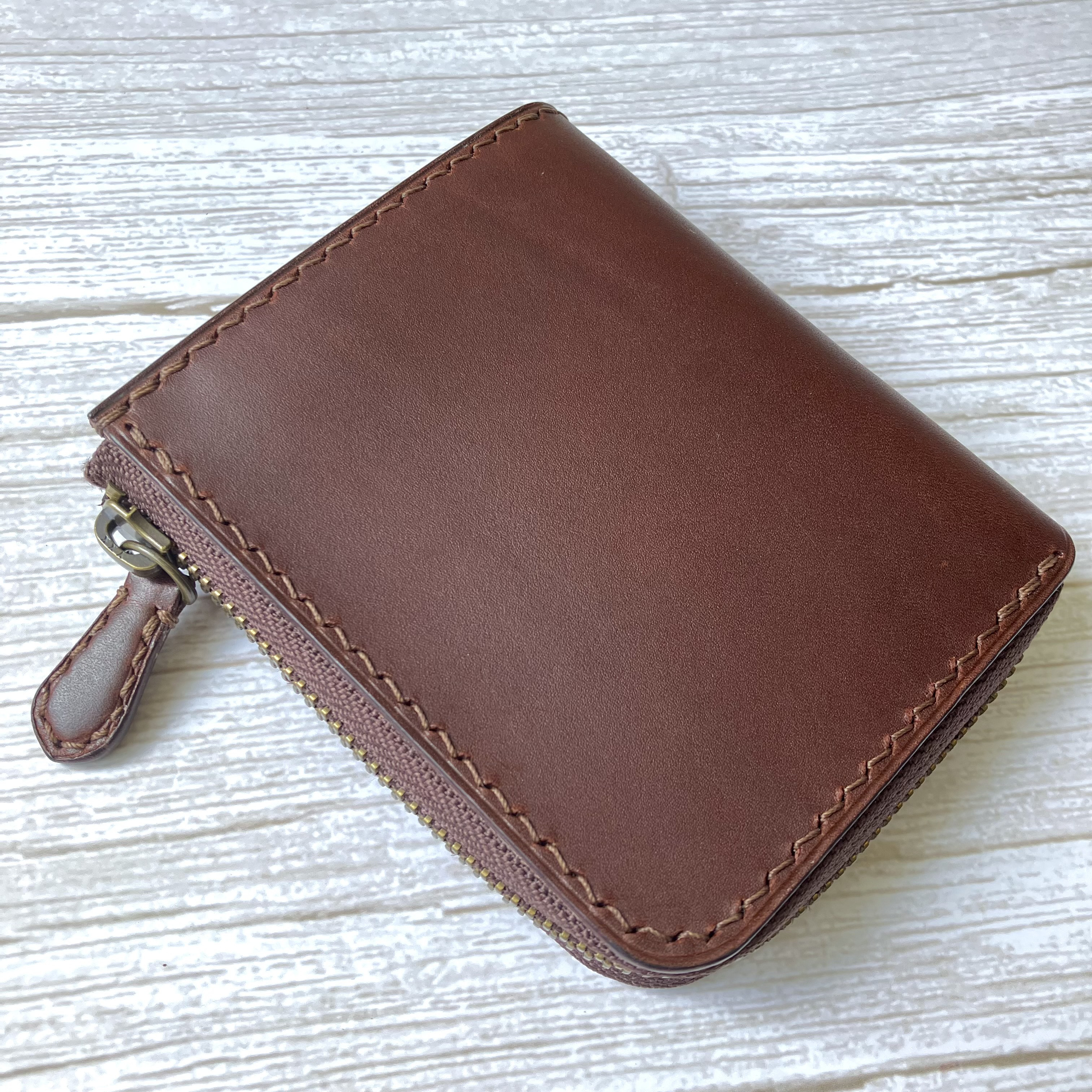 L字ファスナーコンパクトウォレット [ミネルバリスシオ こげ茶]