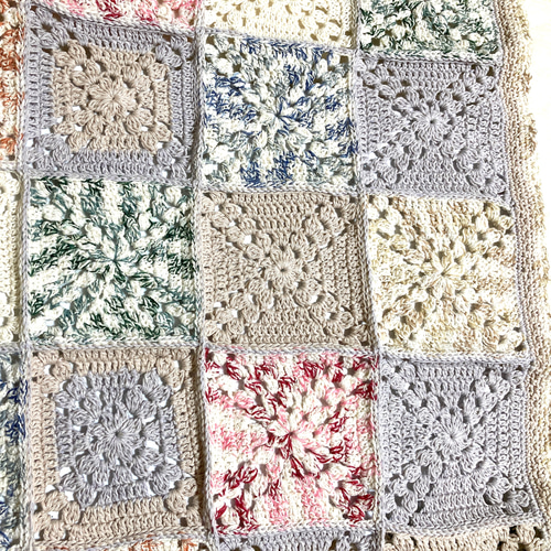 ブランケット モチーフつなぎ モチーフつなぎのブランケット ＊ コットン糸4種 その他