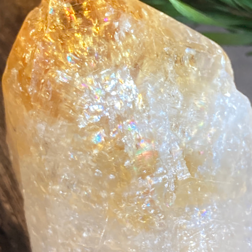 恋愛・ビジネス✨レインボーシトリンクォーツ原石ポイントラフストーン