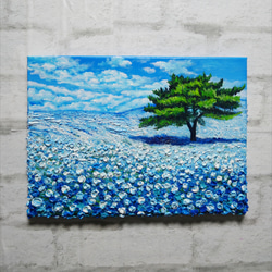 油絵 絵画 シロツメクサの花畑 絵画 HR 通販 14532443｜Creema