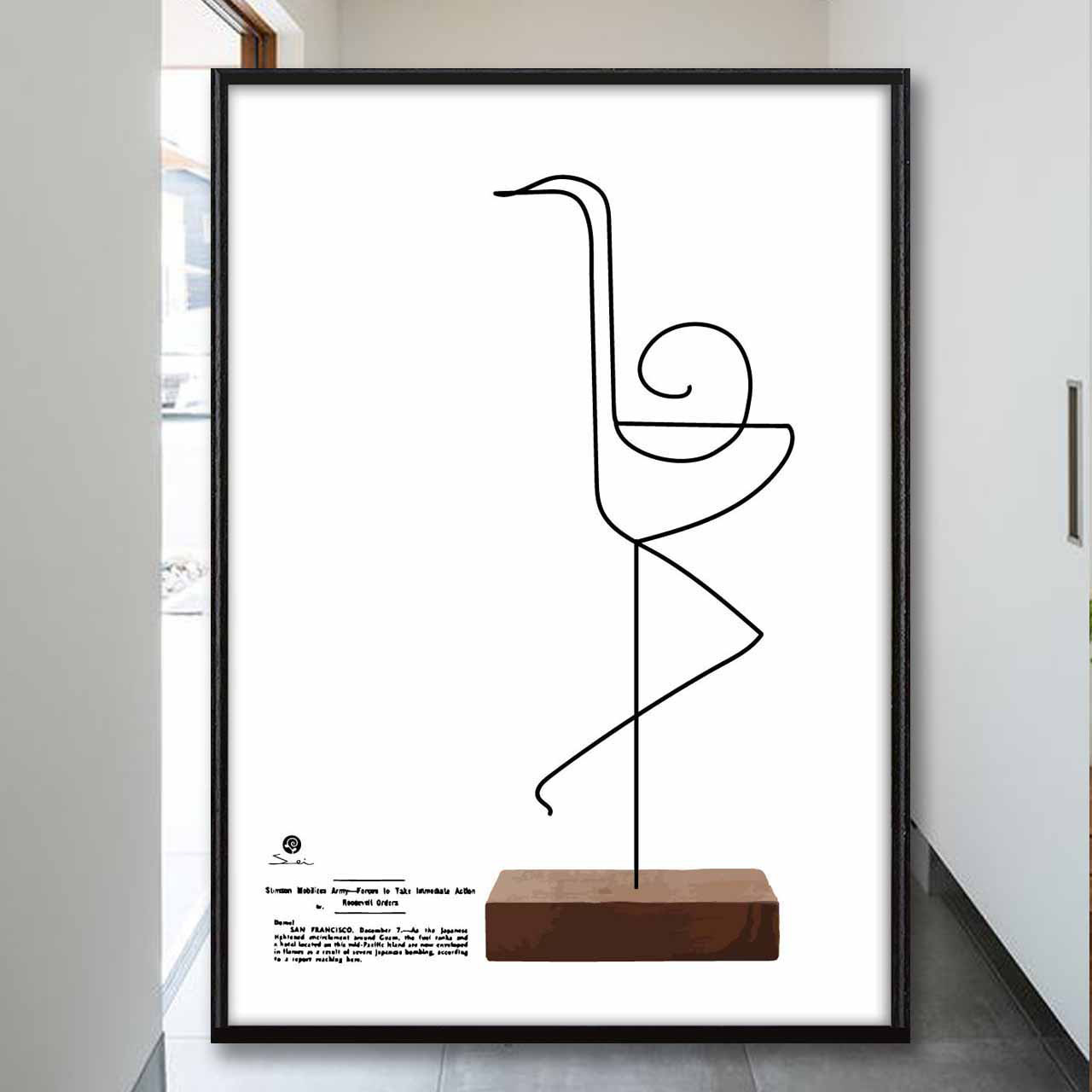 ワイヤーアートのようなアート　お気に入り9600件突破　ポスター　アートポスター　アート/sei検索新着順　3465