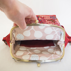 Floral Pulse/red がまぐち2wayショルダーバッグ 5枚目の画像