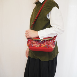 Floral Pulse/red がまぐち2wayショルダーバッグ 2枚目の画像