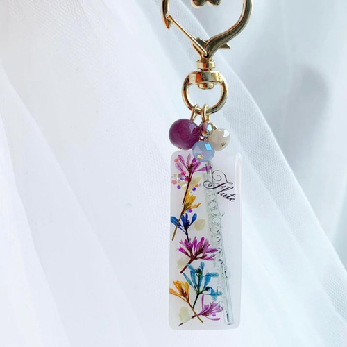 2136】フルートパートflute カラフルなユーフォルビア入りレクタングル