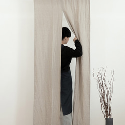 日本の美を纏う、リネン100%の暖簾（のれん)　選べる9色/3サイズ　麻100%　日本製 2枚目の画像