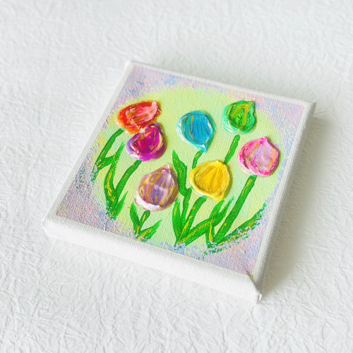10cm】チューリップ テクスチャーアート カラフル ※運気アップ
