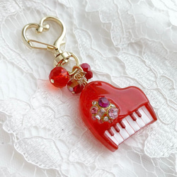 2445】オーボエ 星型キーホルダー 星型カラビナ ブルーの万華鏡紫陽花