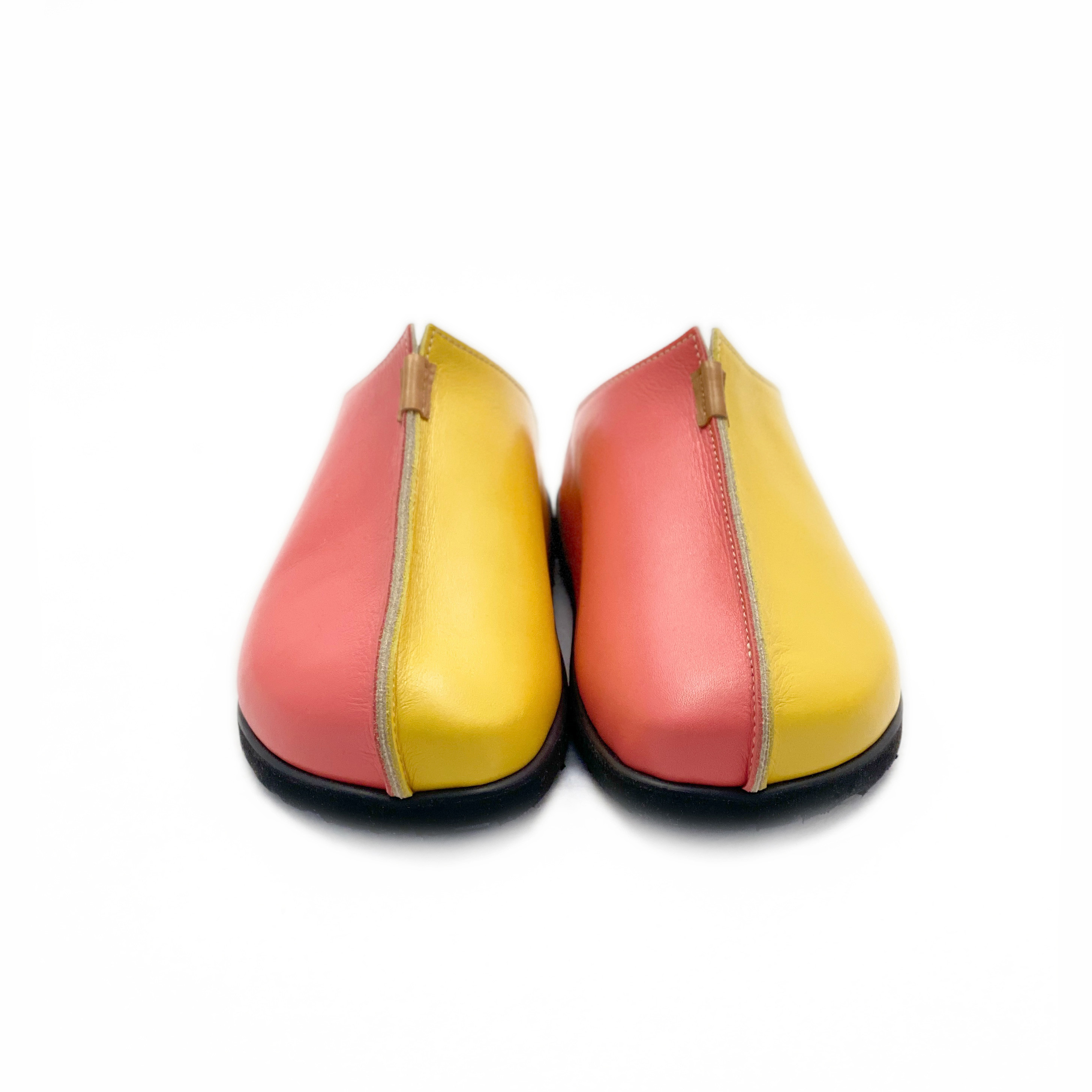 色を楽しむフットベットミュール ＃イエローコンビ ＃ベージュコンビ