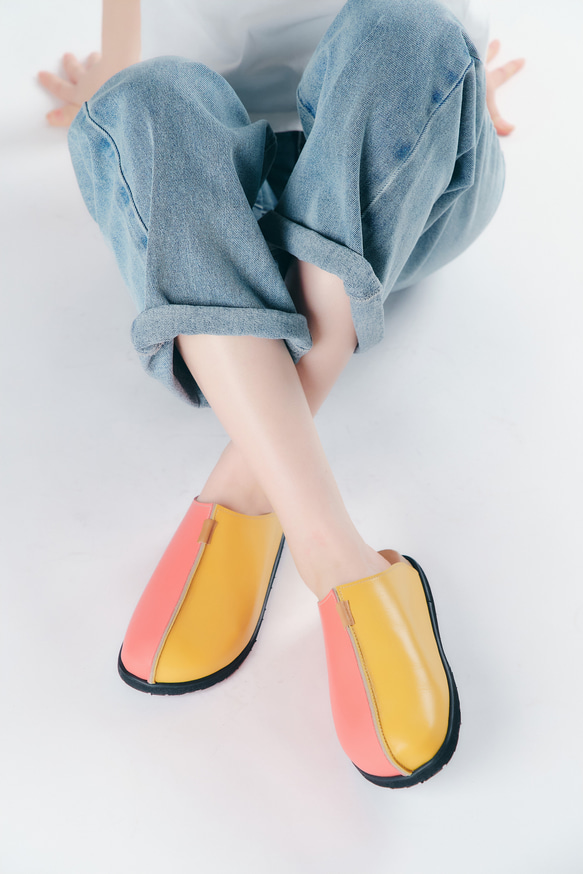 色を楽しむフットベットミュール ＃イエローコンビ ＃ベージュコンビ 4枚目の画像