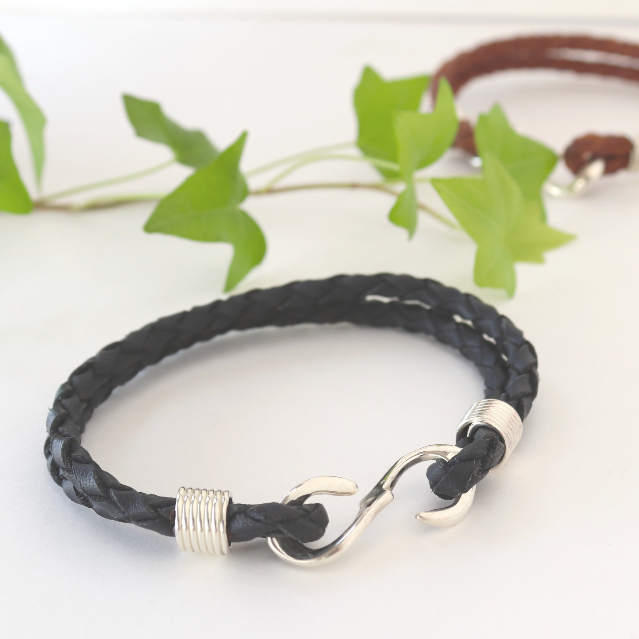 カンガルーレースブレスレット  シルバーオリジナルSカン シルバー925 黒