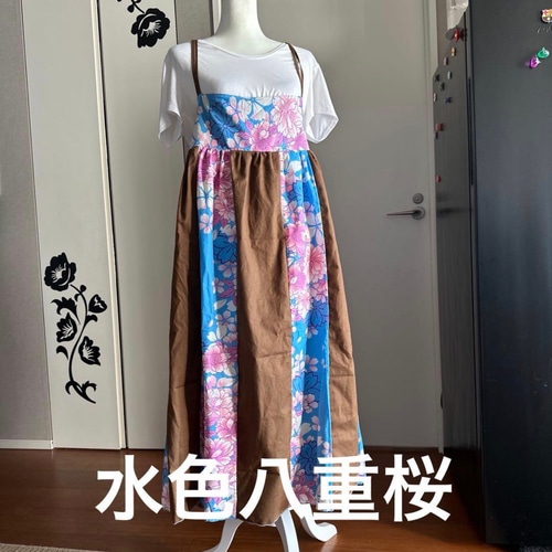 着物リメイクワンピース浴衣ドレスキャミソールワンピース撫子 着物リメイク 浴衣からキャミソールワンピース 色選べるセミオーダー
