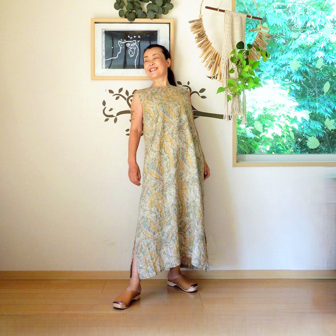 bighug リネンペイズリー ドレス